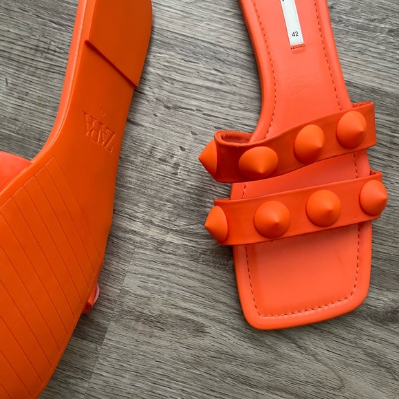 ZARA Orange Sandals Size 41 - Picture 4 of 4